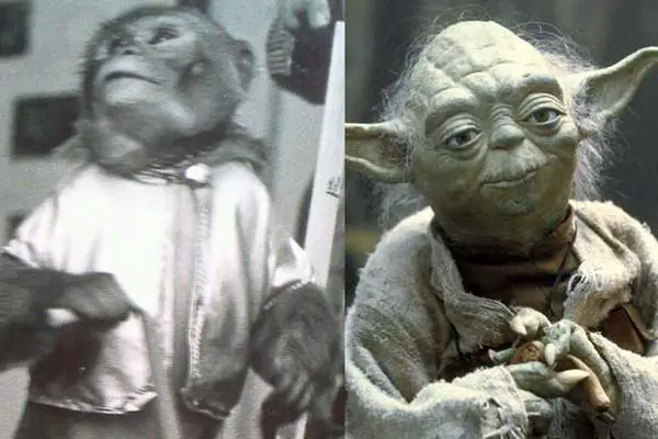 Before Frank Oz took over, Yoda (Star Wars) was played by a trained monkey with a cane.